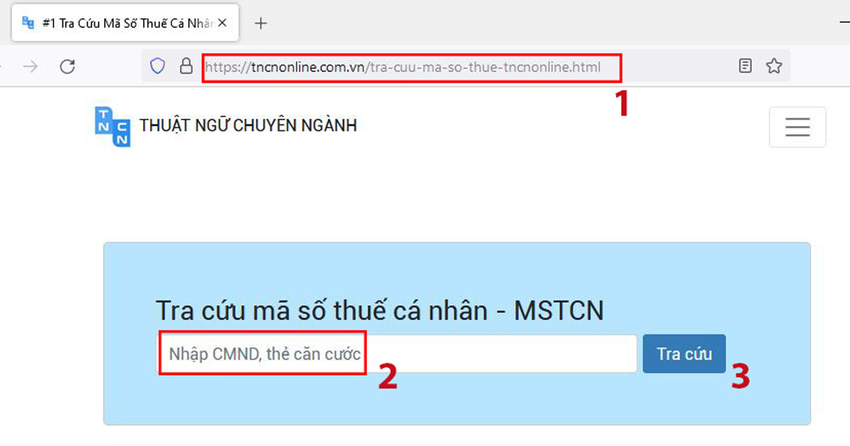 Tra cứu mã số thuế bằng CMND/ CCCD trên TNCN online