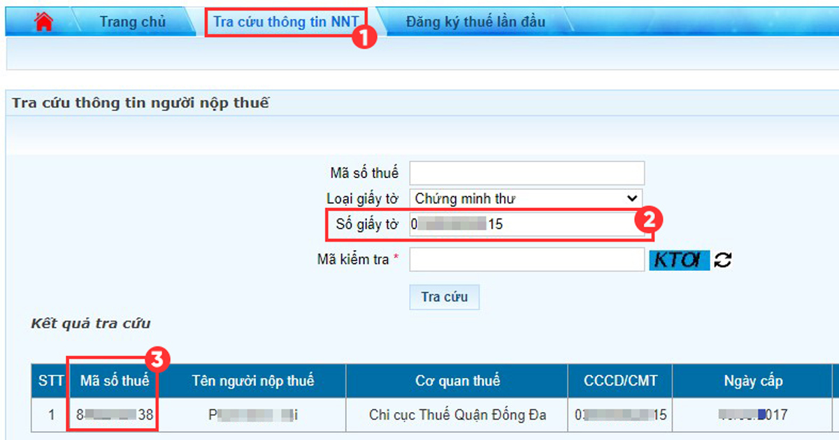 Tra cứu mã số thuế cá nhân tại Thuế điện tử